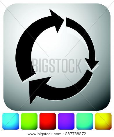 Icon With Circular Arrow - Revise, Centrifuge, Synchronize Concepts