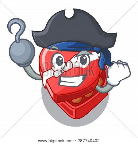 Pirate Chocolate Box Heart Above Cartoon Table