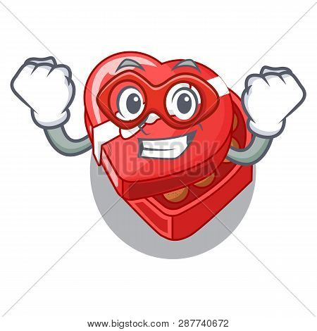 Super Hero Choclate Heart Box In Shape Mascot