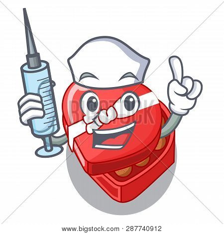 Nurse Choclate Heart Box In Shape Mascot