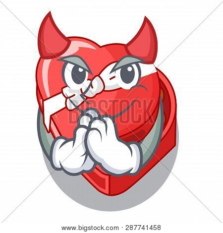 Devil Chovolate Heart Box Isolated With Characters