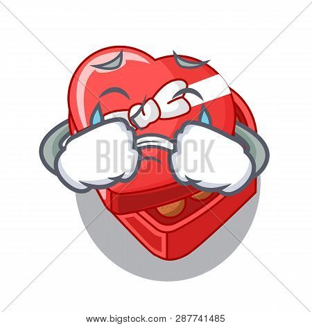 Crying Chovolate Heart Box Isolated With Characters