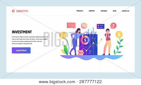 Vector Web Site Design Template. Money Investment And Profit Growth. Landing Page Concepts For Websi