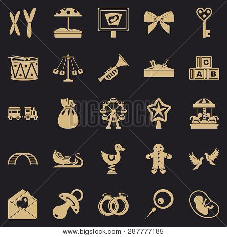 Bairn Icons Set. Simple Set Of 25 Bairn Vector Icons For Web For Any Design