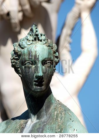 Fontanna Neptuna przez Bartolomeo Ammanati w Piazza della Signoria we Florencji