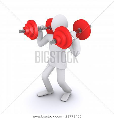 ember, aki nehéz súlyok