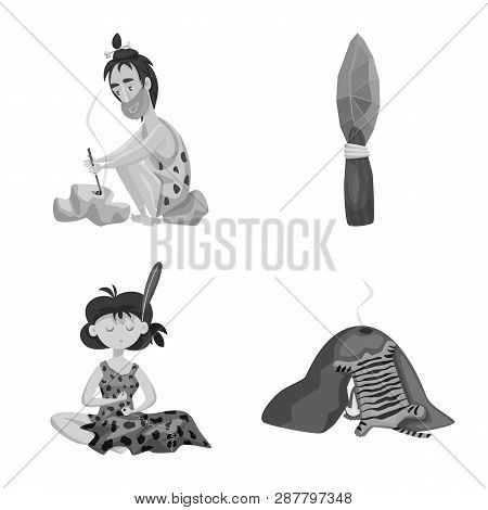 Vector Design Of Survival   And History  Icon. Set Of Survival   And Prehistory Stock Symbol For Web