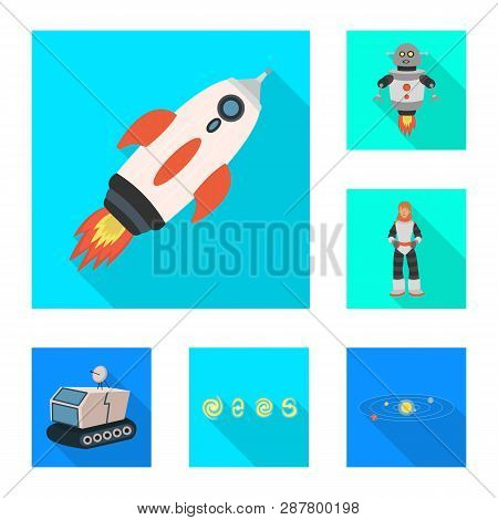 Vector Design Of Science And Cosmic  Logo. Set Of Science And Technology  Stock Vector Illustration.