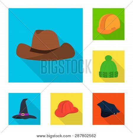 Vector Illustration Of Fashion And Profession Symbol. Set Of Fashion And Cap Stock Vector Illustrati