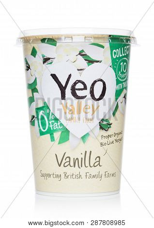 London, Uk - March 05, 2019: Yeo Valley Family Farm Proper Organic Bio Live Yogurt With Vanilla On W