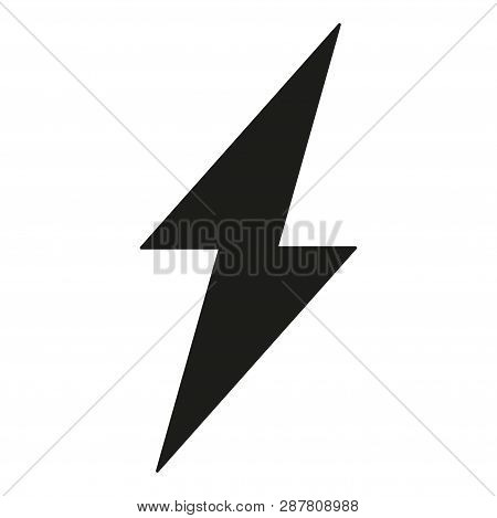 Black And White Lightning Symbol Silhouette. Power Energy Sign. Electricity Themed Vector Illustrati