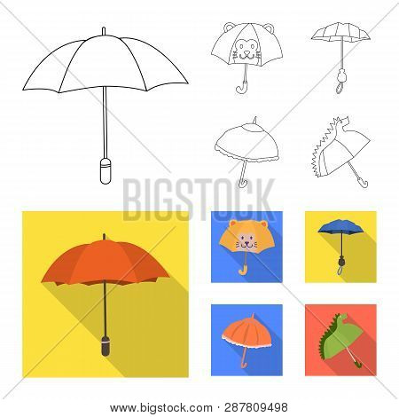 Vector Design Of Protection And Closed Sign. Collection Of Protection And Rainy Vector Icon For Stoc