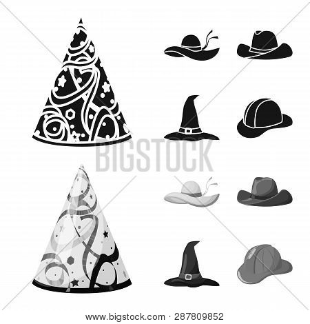 Vector Design Of Clothing And Cap Icon. Set Of Clothing And Beret Stock Vector Illustration.