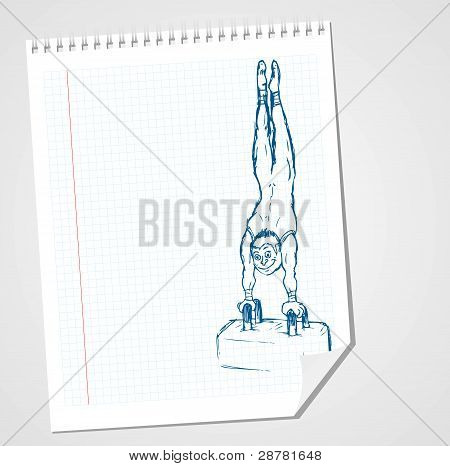 Vector de gimnasta doodle