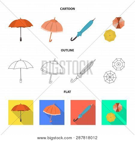 Isolated Object Of Protection And Closed Logo. Set Of Protection And Rainy Stock Vector Illustration