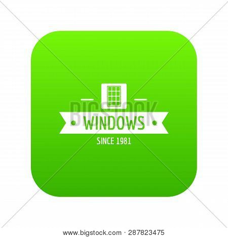 Window Company Icon Green Isolated On White Background