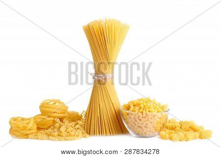 Delicious Mixed Pasta Isolated On White Background