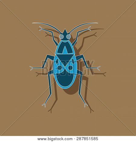 Paper Sticker On Background Of Soldier Bug