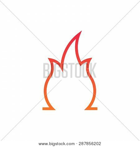 Fire Or Flame Simple Logo. Vector Illustration Isolated On White Background.