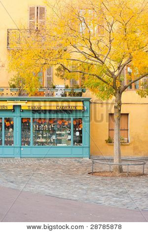 Hösten gula blad franska butik