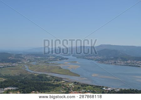 Views Of The Miño River And Portuguese Village Of Caminha From The Castro Of Santa Tecla In The Guar