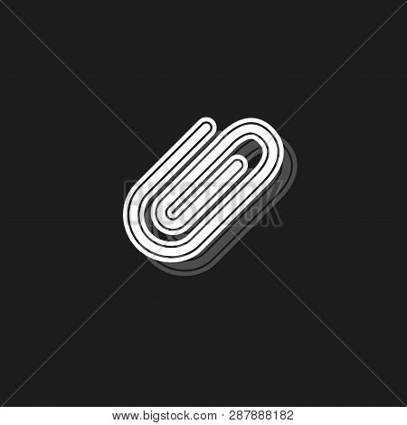 Paper Clip Sign, Attachment Icon - Paper Clip, Email Attachment, Attached File. White Flat Pictogram
