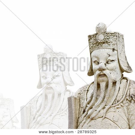 IsolateStatues della Cina antica con doppia immagine