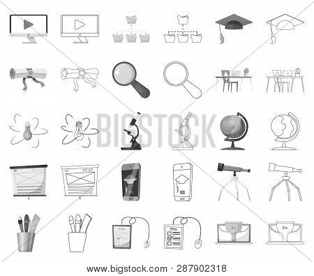 Vector Design Of Education And Learning Symbol. Set Of Education And School Stock Symbol For Web.
