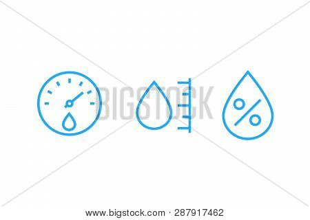 Hygrometer, Humidity Vector Line Icons, Eps 10 File, Easy To Edit