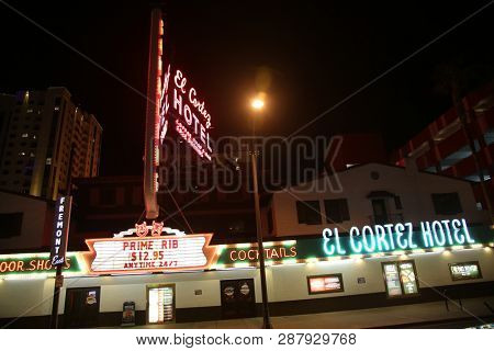 2/25/2019 Las Vegas, Nevada: Freemont Street Experience, including Neon Signs, Casinos, Zip Lines, Gambling, Slot Machines, Card Games, Tourist, Entertainers, and more. Las Vegas Nevada Night Life. 

