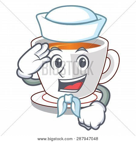 Sailor Mint Tea Above Wooden Cartoon Table