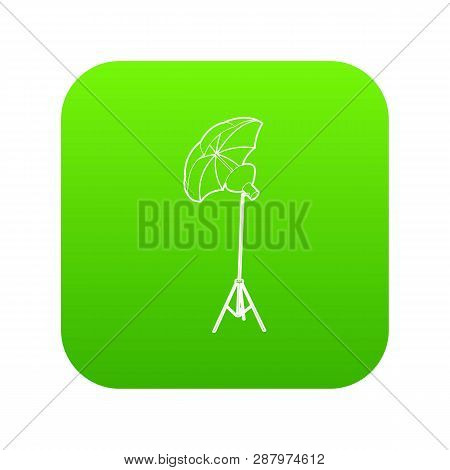 Octobox Icon Green Vector Isolated On White Background
