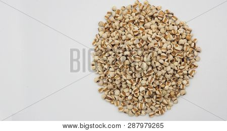 Job's Tears, Also Known As Adlay And Coix On White Background. Popular In Asian Cultures As A Food S