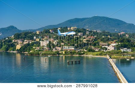Corfu Greece Vlachernon Vlacherna Church Kanoni Island Traveling Sea Boats