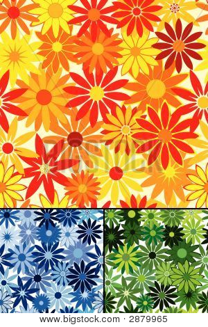 이음새가 없는 반복 꽃 배경