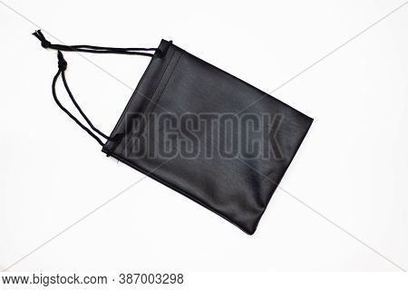 Small Bag. Clutch With Black Laces. Pouch And Laces. Black Case. Small Black Pouch