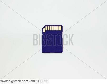 Sd Card. Blue Flash Drive. Sata Disk
