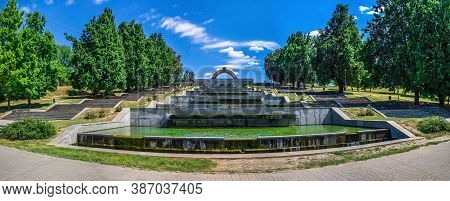 Cascade Of Fountains In Zaporozhye, Ukraine