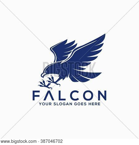 Falcon Vector Logo Illustration Perfect Good For Mascot Delivery Or Logistic Logo Industry Flat Colo