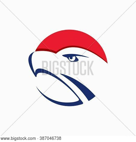 Falcon Head Vector Logo Illustration Perfect Good For Mascot Delivery Or Logistic Logo Industry Flat