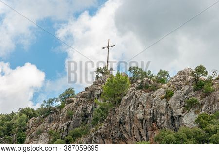 Iron Cross From The Mountain Of The Christian Monastery Of Lluc, Island Of Mallorca, Spain