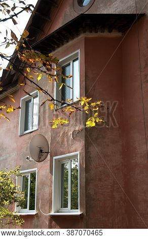 The Facade Of The Apartment Building, Built In The Mid-20th Century In Europe. Quality Image For You