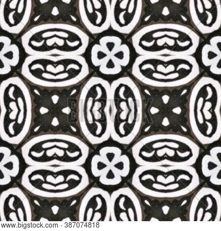 Aztec Rugs. Seamless Tie Dye Rapport. Ikat Japanese Print. Abstract Shibori Design. Black And White 