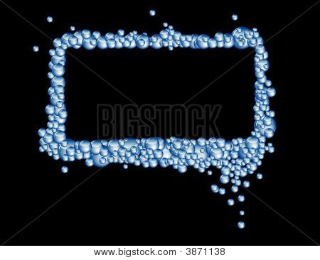 Blue Bubbles Rectangular Frame