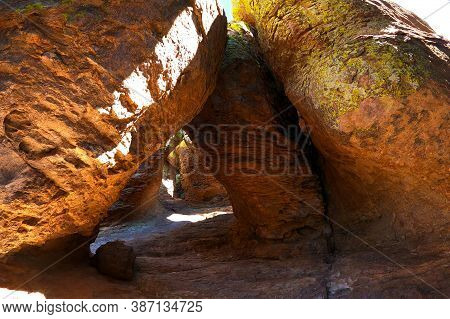Chiracahua National Monument Hoodoo Cave With Shadows