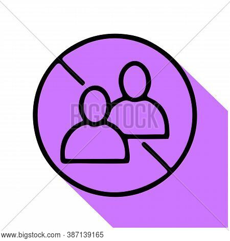 No People Allowed Flat Line Icon. Vector Thin Stop Sign, Round Illustration Of Forbidden Access