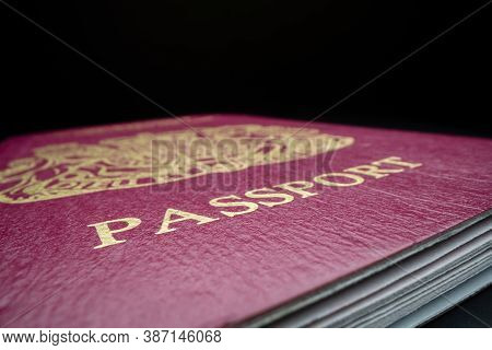 Close-up View Of British Passport, Shot With Macro Probe Lens