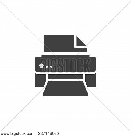 Printer Print Vector Icon. Filled Flat Sign For Mobile Concept And Web Design. Printer With Paper Gl