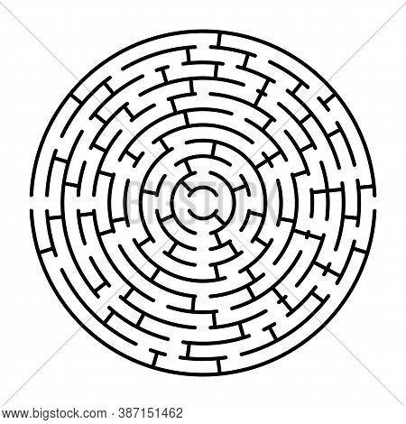 Abstract Circle Maze / Labyrinth With Entry And Exit. Vector Labyrinth 293.