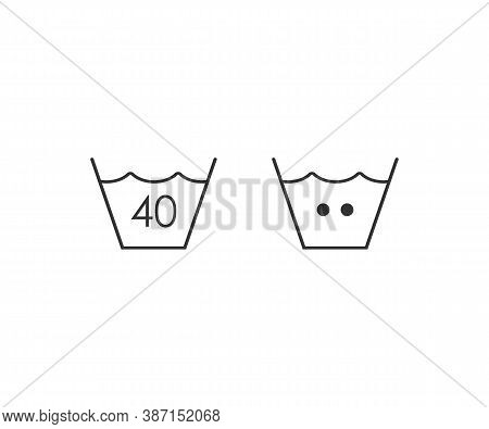 Laundry, Machine, Washing 40c Icon. Vector Illustration, Flat Design.